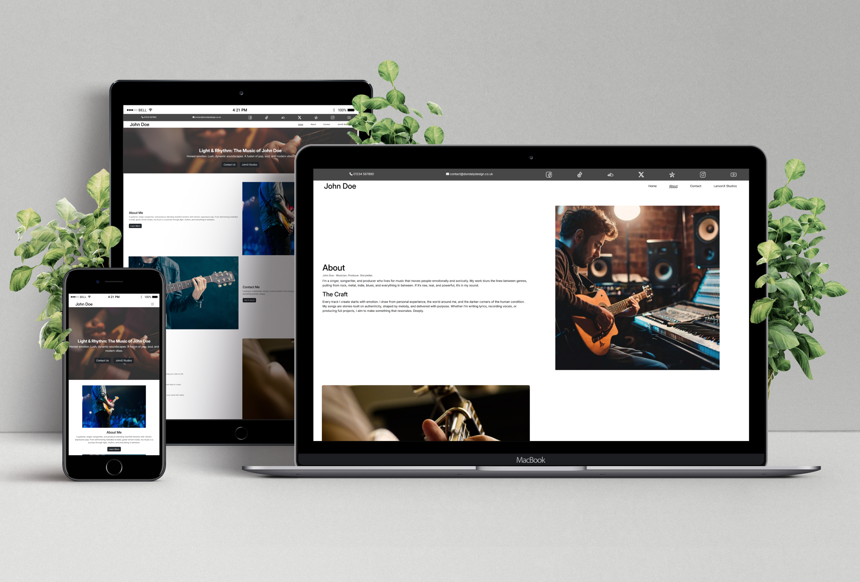 Musician Website Preview